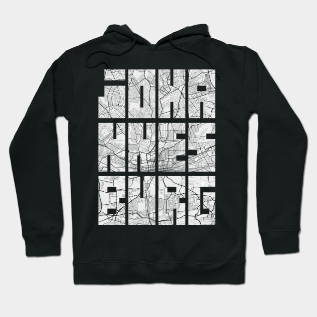 Johannesburg, South Africa City Map Typography - Light Hoodie by deMAP Studio